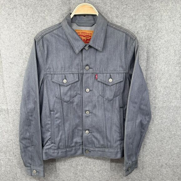 Levi's Women's Denim Trucker‎ Jacket Small Gray Embellished Boho Patchwork - Picture 16 of 16